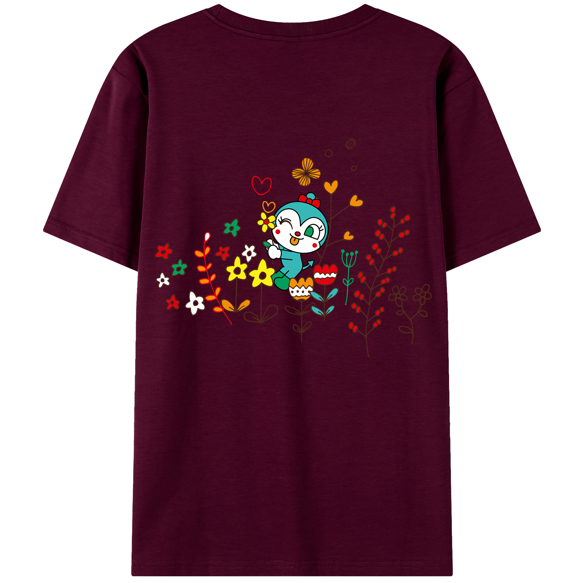 （画像用） アンパンマン Anpanman レディース半袖Tシャツ(バックプリント)